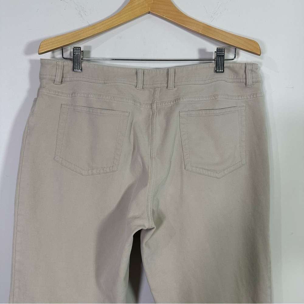 Eileen Fisher Khaki Beige Straight Leg High Rise Pants - Picture 5 of 8